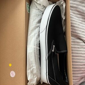 Vans Classic Black and White Slip-On Shoes